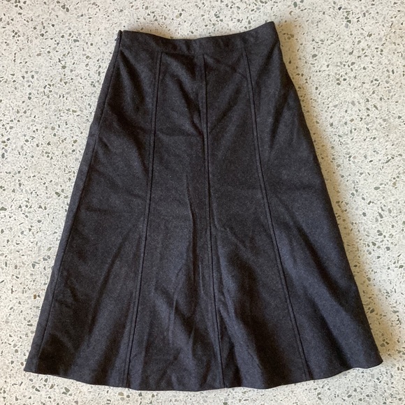GAP Vintage Wool Blend Grey A Line Midi Skirt Size 0 - Picture 4 of 5